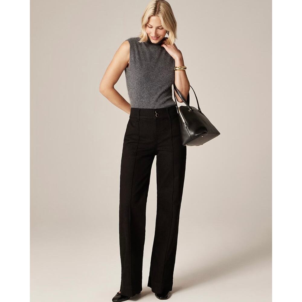 J. Crew Black Stacked Button Denim Trouser Jean NWT size P31